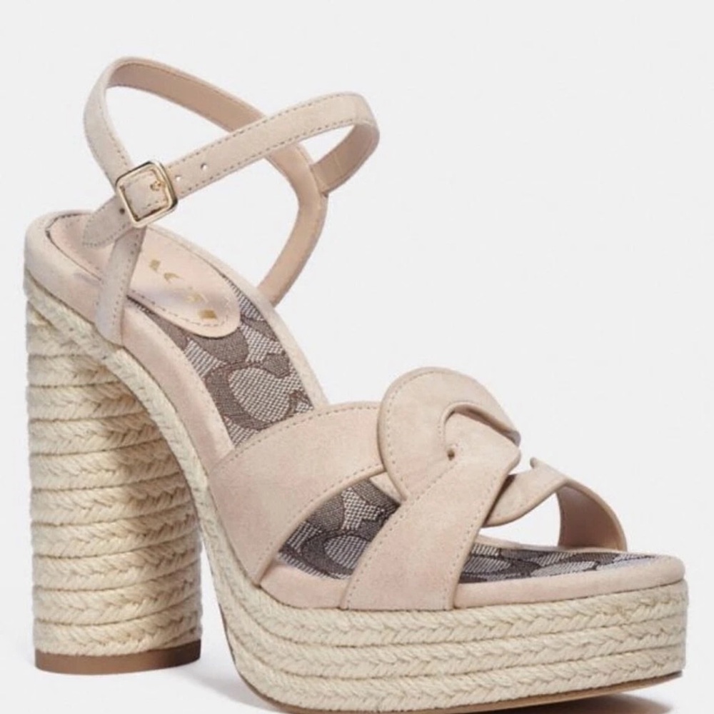 New Authentic Coach Talina Suede Sandals Size 9.5